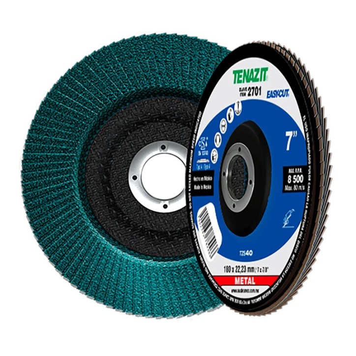 Disco laminado, especificación TZS - 40, grano zirconio, de 7 x 7/8 pulg.