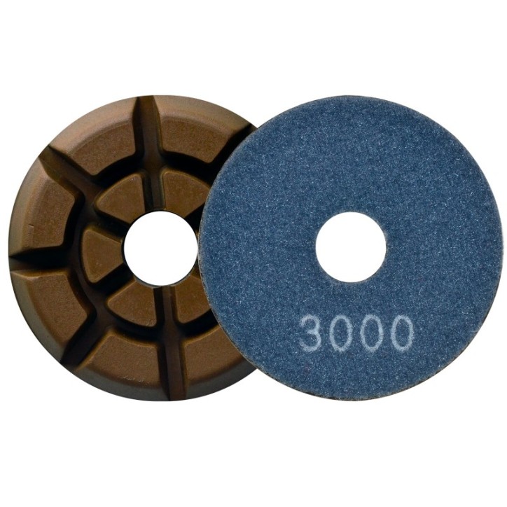 Pad de diamante de 3 x 3/8 pulg para pulido de pisos de concreto