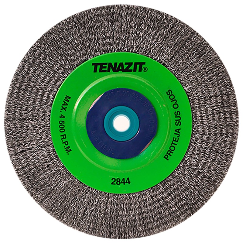 Austromex 2844 Cepillo circular ondulado de 8 x 0.012 x 1 pulg. para limpieza de superficies metálicas