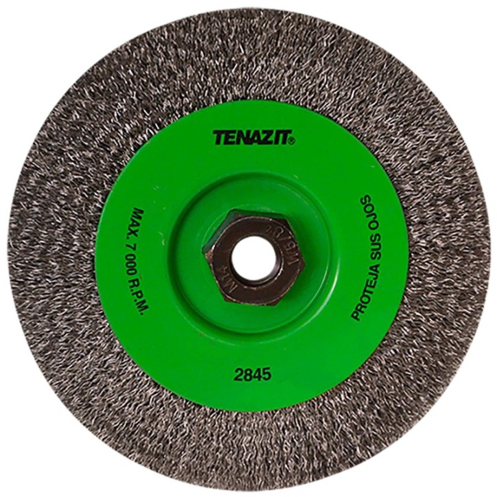 Cepillo circular ondulado de 6 x 0.012 x MR pulg. para limpieza de superficies de acero inoxidable