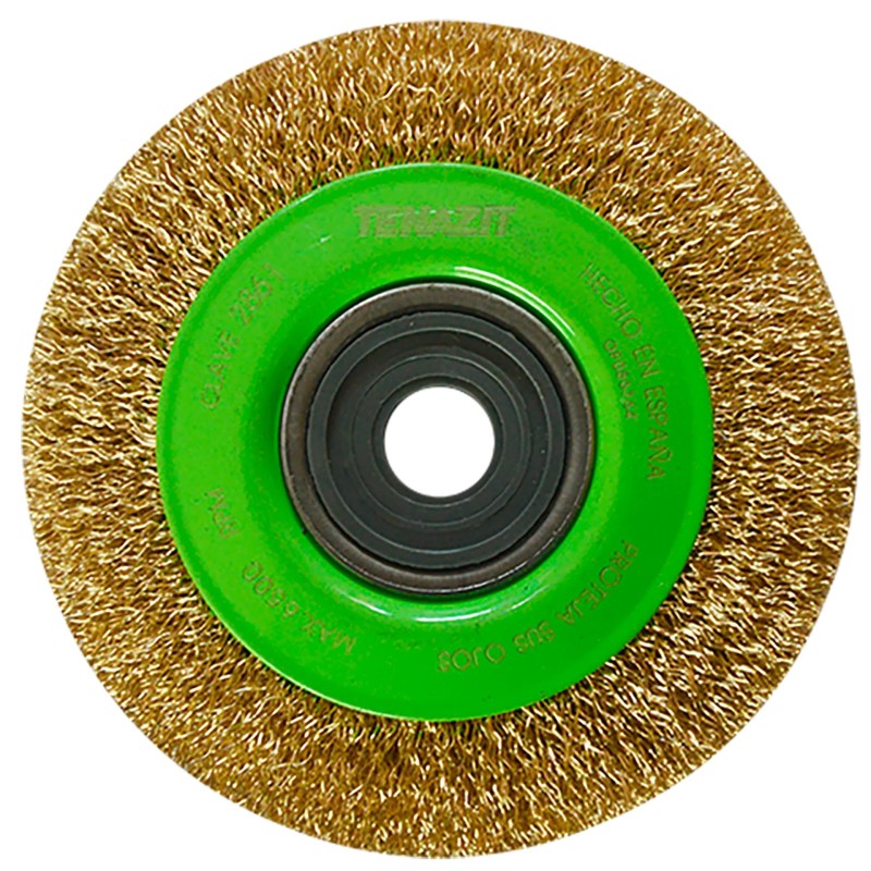 Austromex 2861 Cepillo circular ondulado de 4 x 0.012 x ME pulg. para limpieza de superficies metálicas