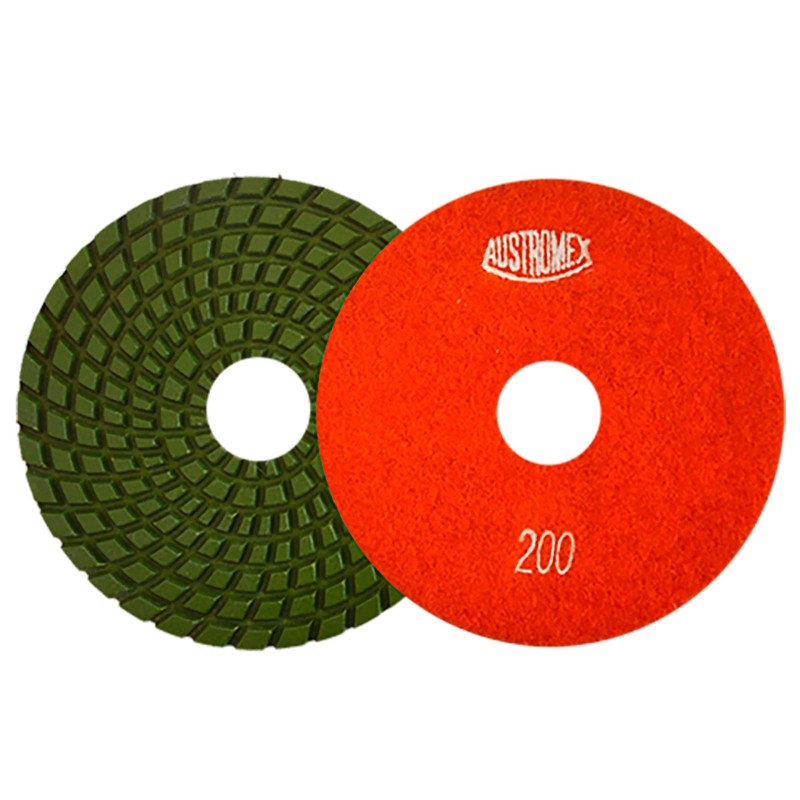 Austromex 2872 Pad de diamante de 4 pulg. para pulido de superficies curvas de granito