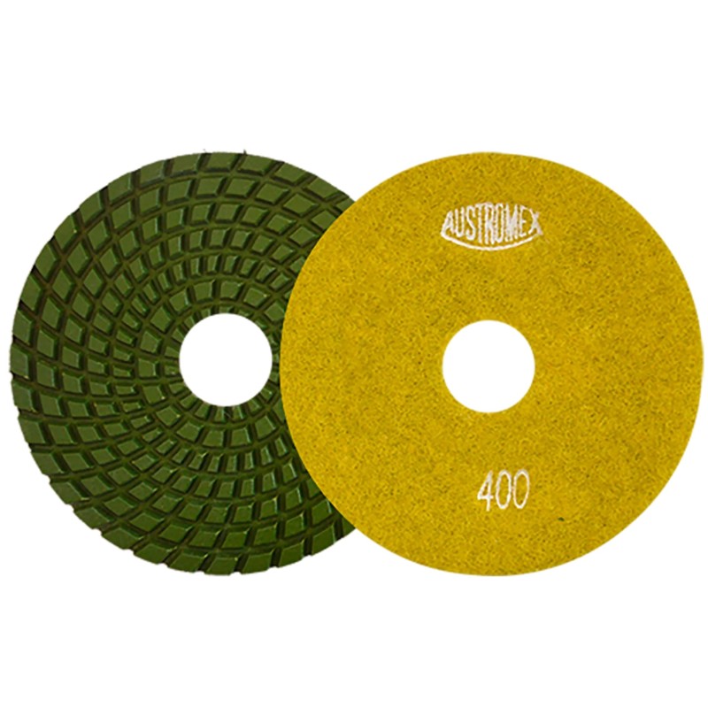 Austromex 2873 Pad de diamante de 4 pulg. para pulido de superficies curvas de granito