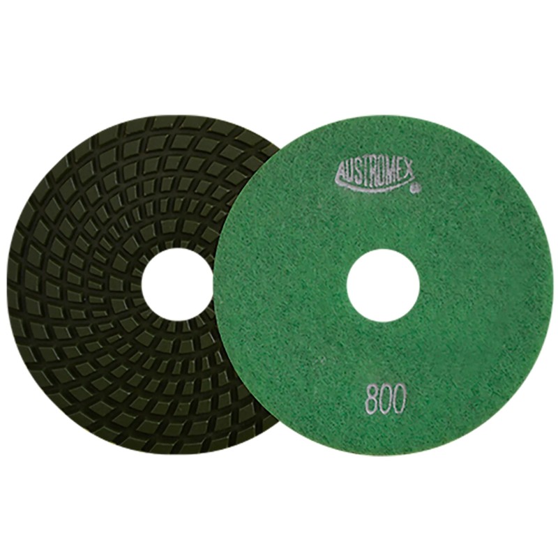 Austromex 2874 Pad de diamante de 4 pulg. para pulido de superficies curvas de granito