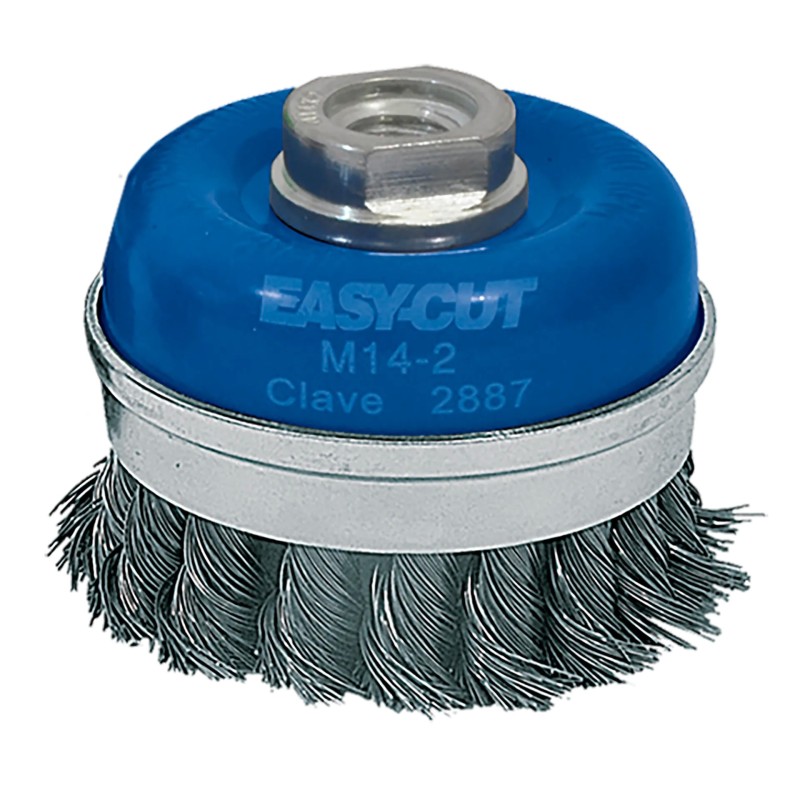 Austromex 2887 Cepillo tipo copa trenzado de 3 x 0.014 x M14-2 pulg para limpieza de metales