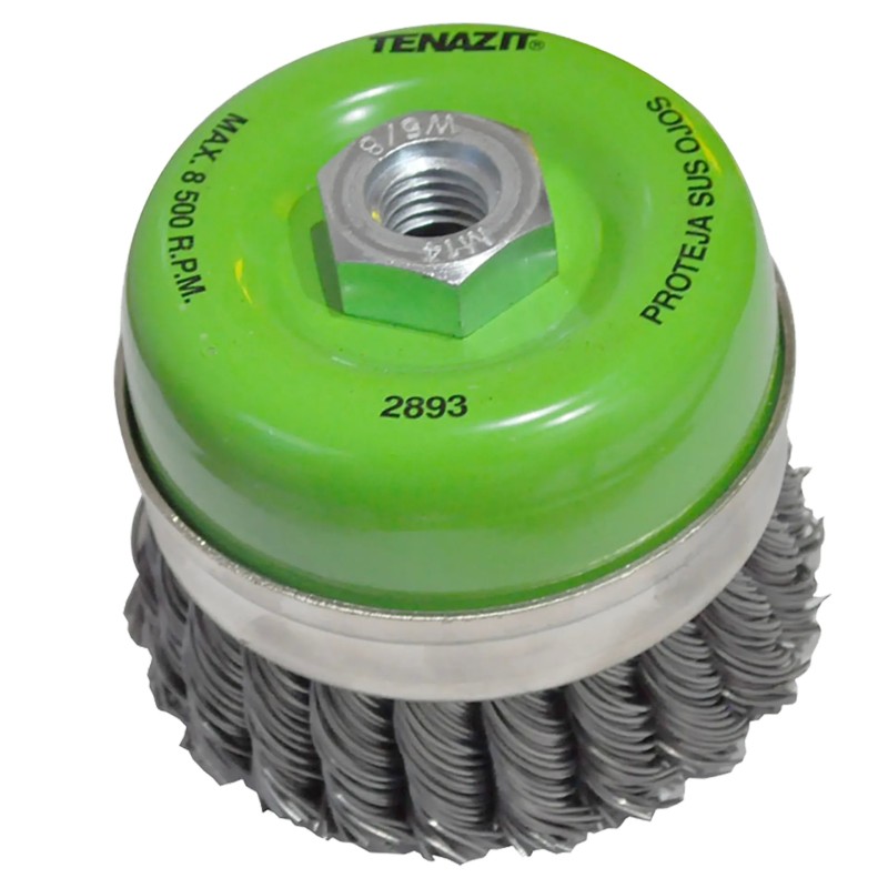 Austromex 2893 Cepillo tipo copa trenzado de 4 x 0.030 x MR pulg. para limpieza de metales