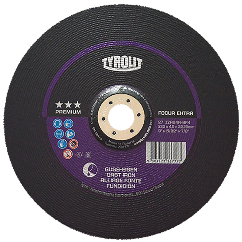 Austromex 4227 Disco abrasivo para desbaste de hierro gris y fundición nodular de 9 x 5/32 x 7/8 pulg.