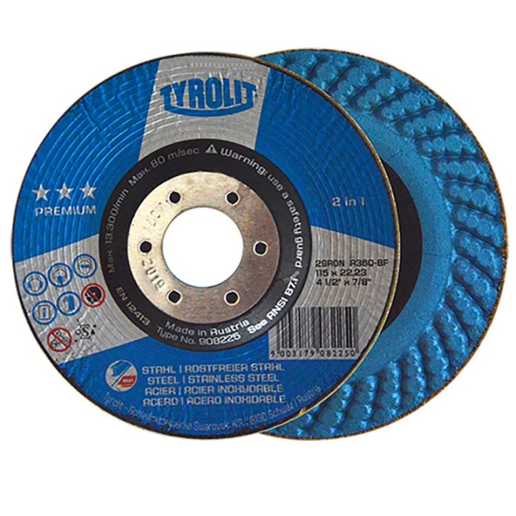 Disco abrasivo para desbaste de acero y acero inoxidable de 4-1/2 x 7/8 pulg