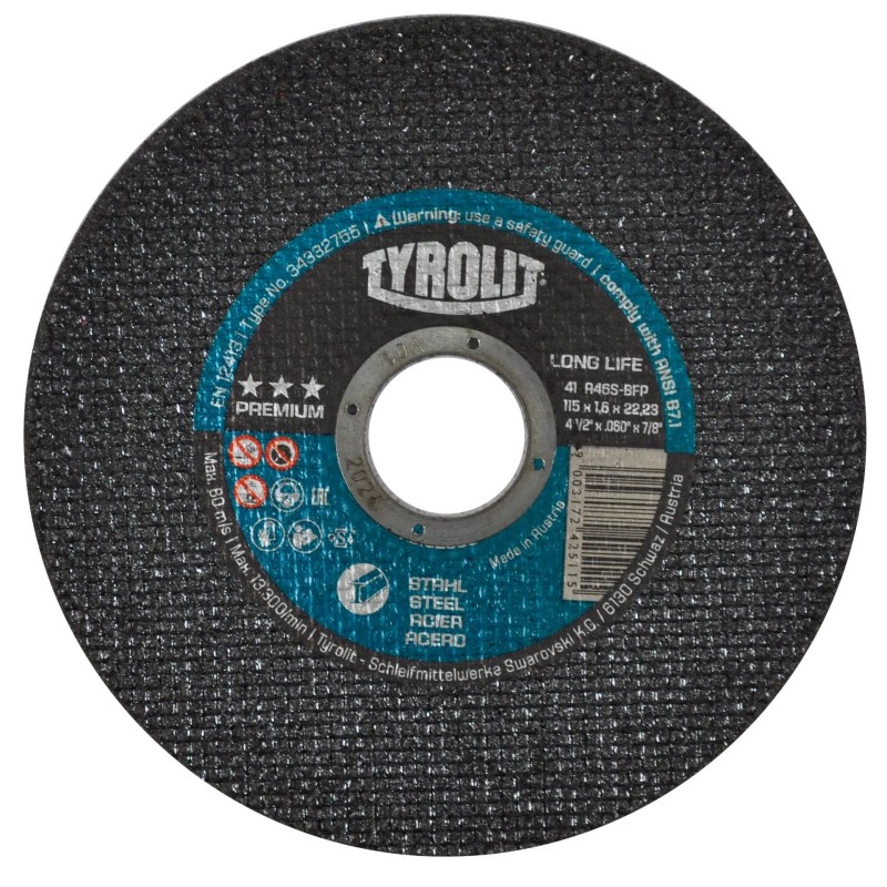 Austromex 4268 Disco abrasivo para corte de acero al carbón de 4-1/2 x 0.06 x 7/8 pulg.