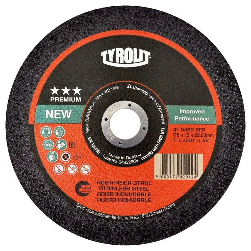 Austromex 4272 Disco de corte de 7 x 0.060 x 7/8 pulg. para acero inoxidable