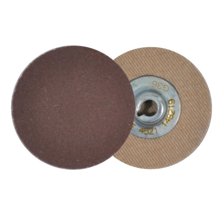 Disco de lija de cambio rápido (SPIN-ON), especificación TUAX - 36, grano óxido de aluminio, de 37257 pulg.