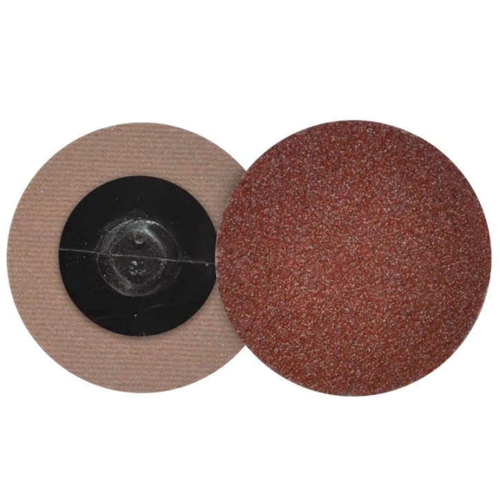 Disco de lija de cambio rápido (ROL-OK), especificación TUAX - 60, grano óxido de aluminio, de 1 pulg.