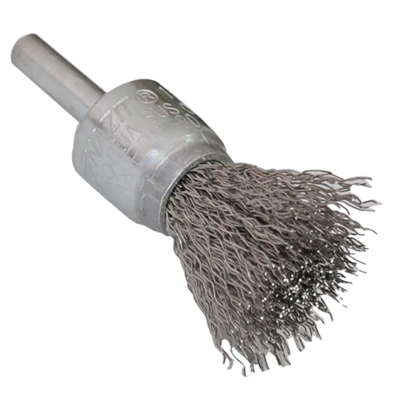 Cepillo tipo brocha ondulado con vástago de 3/4 x 0.012 x 1/4 pulg.