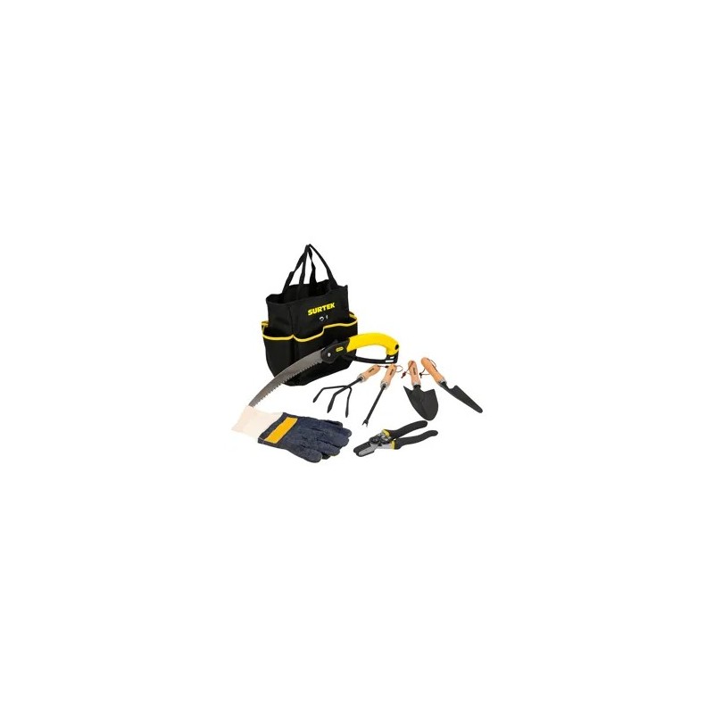 Surtek JJ8 Juego combinado de herramienta para jardinería con bolsa 8 piezas Surtek