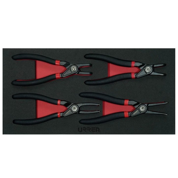 Juego de pinzas para anillos de retención, 4 piezas Urrea