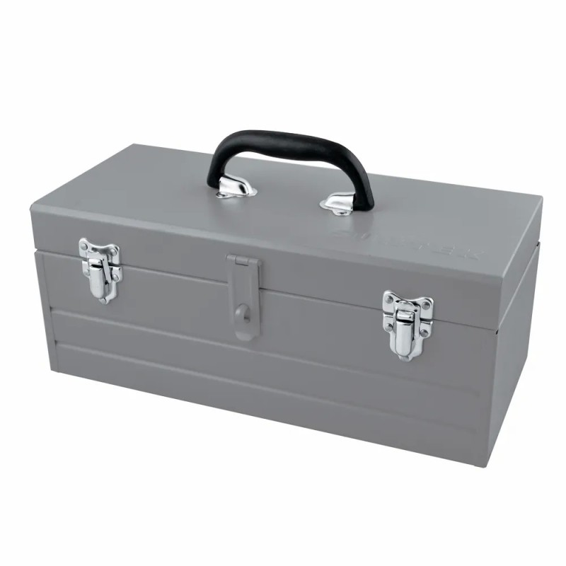 Surtek CM16G Caja portaherramientas metálica color gris con charola 16" x 7" x 6" Surtek