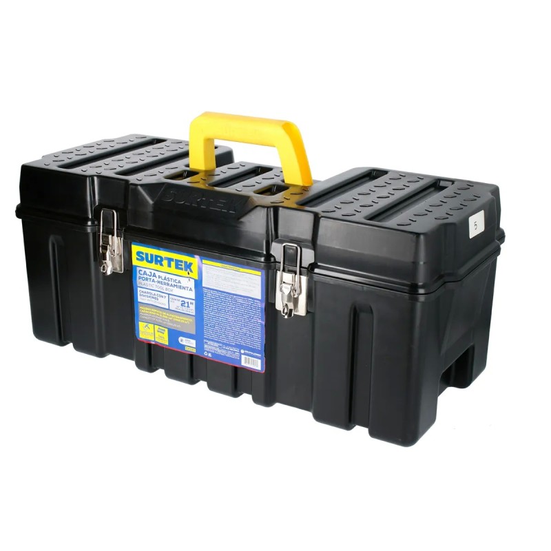 Surtek CPS26 Caja portaherramientas plástica con broches metálicos 26" x 10" x 10" Surtek