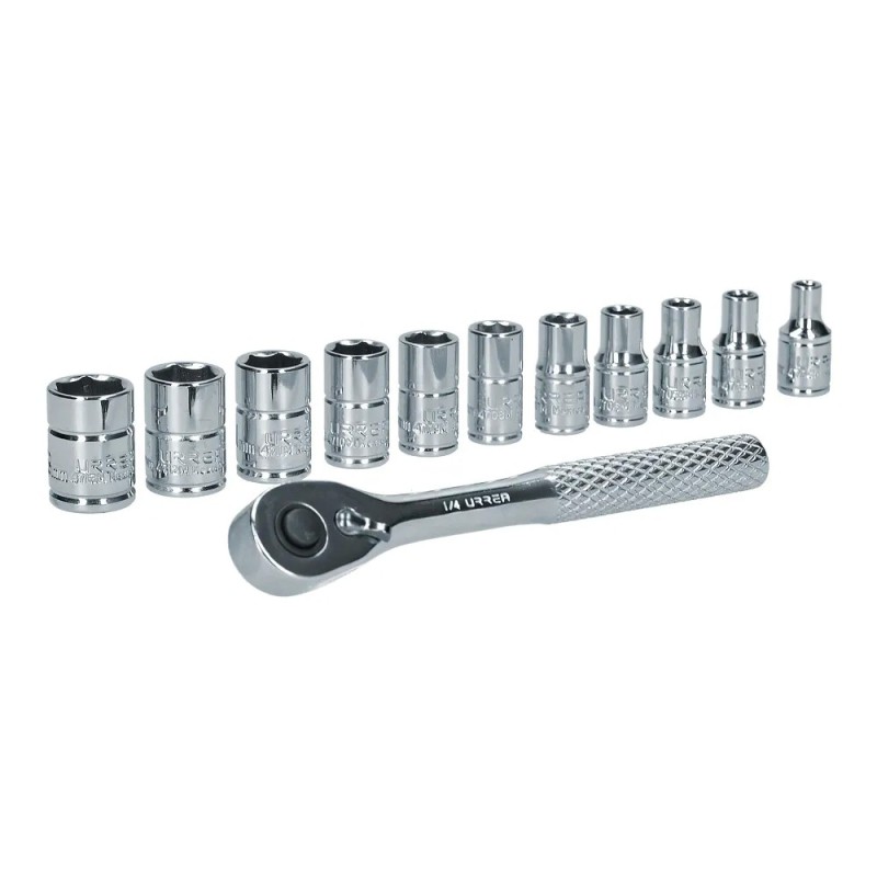 Urrea 47201 Juego de dados y accesorios cuadro de 1/4" métrico 12 piezas Urrea