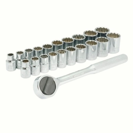 Surtek A02C Juego de dados y accesorios cuadro de 3/8" combinado 21 piezas en riel Surtek