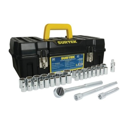 Surtek F5801C Juego de dados y accesorios cuadro de 1/2" combinado 36 piezas Surtek