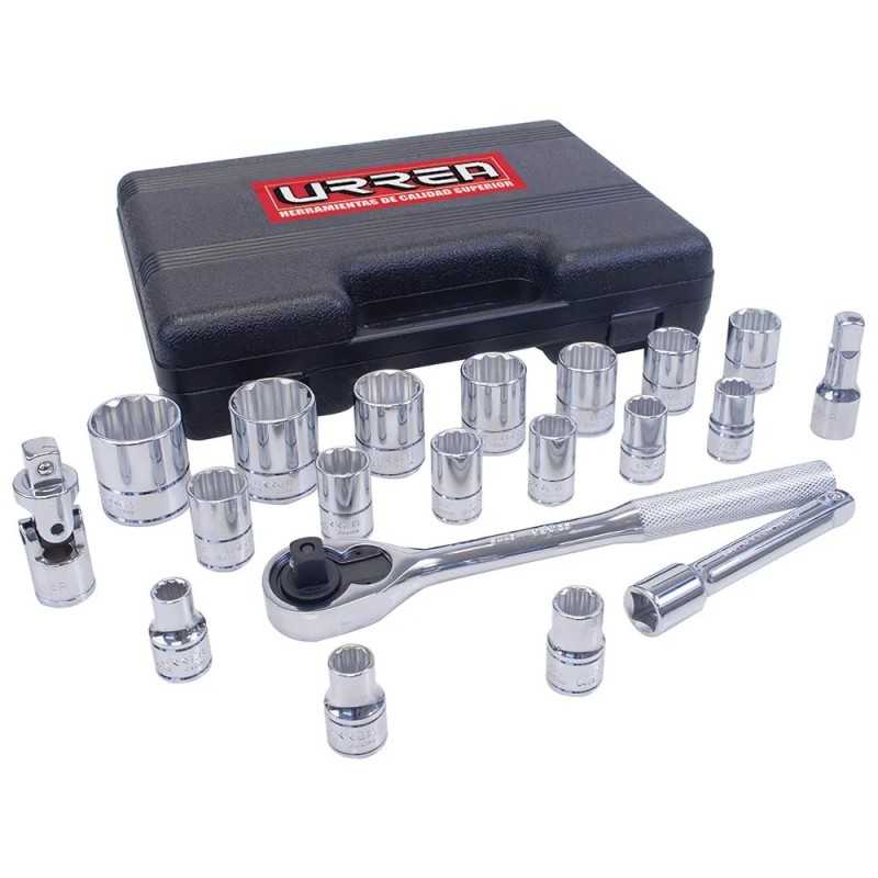Urrea 5400PB Juego de dados y accesorios cuadro de 1/2" en pulgadas 20 piezas Urrea
