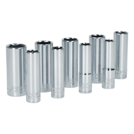 Surtek S12M Juego de dados largos cuadro de 3/8" 6 puntas métricos 9 piezas Surtek