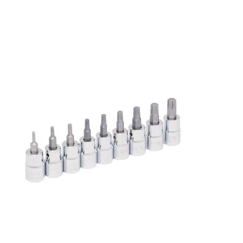 Urrea 5239C Juego de dados con punta Torx cuadro de 3/8" en riel 9 piezas Urrea