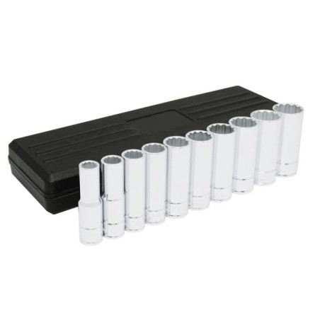 Urrea 5400PHM Juego de dados largos cuadro de 1/2" 12 puntas métricos 10 piezas Urrea