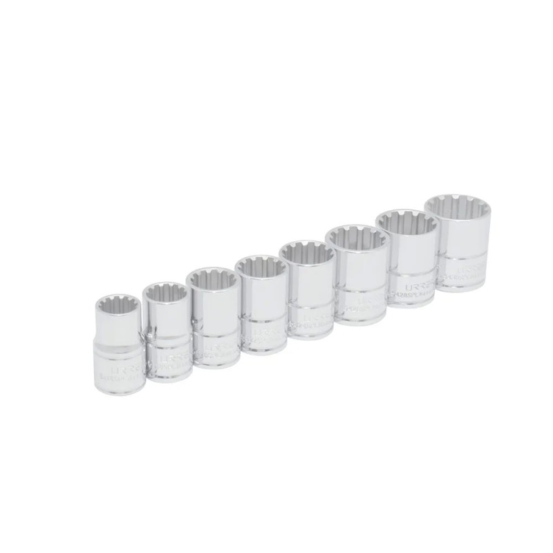 Urrea 5400SPL Juego de dados Spline cuadro de 1/2" en riel 8 piezas Urrea