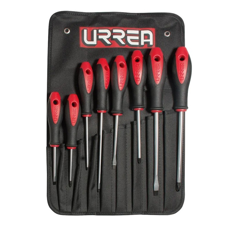 Urrea 8600D Juego de destornilladores con mango bimaterial combinados 8 piezas Urrea