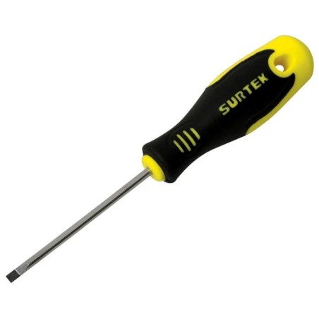 Surtek D222 Destornillador con mango bimaterial punta cabinet 1/8" x 2-1/2" Surtek