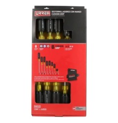 Urrea - Juego de destornilladores con mango cushion grip combinados 8…