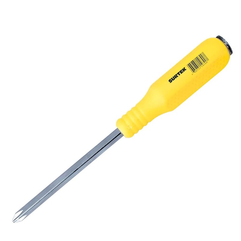 Surtek D443G Destornillador con mango amarillo de golpe punta Phillips No.1 x 3" Surtek