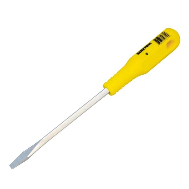 Surtek D467 Destornillador con mango amarillo punta plana barra cuadrada 3/8" x 12" Surtek