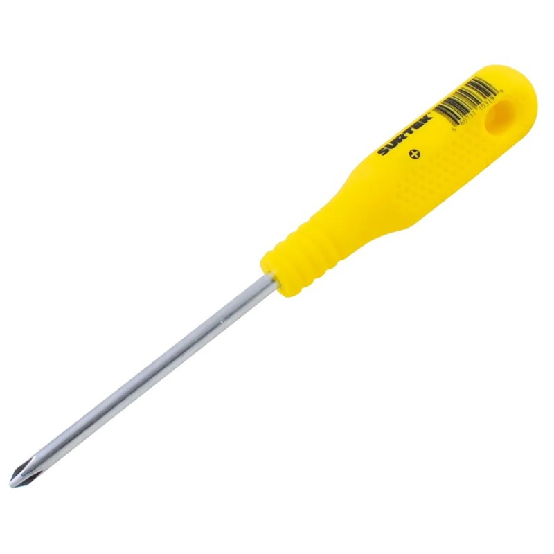 Surtek D447 Destornillador con mango amarillo punta Phillips No.1 x 4" Surtek