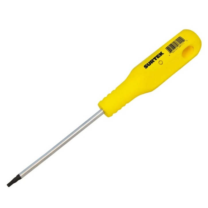 Destornillador con mango amarillo, punta Torx T10 x 4" Surtek