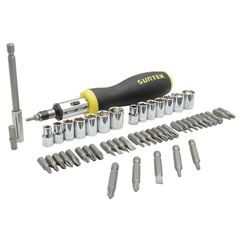 Surtek PFC52 Juego de puntas y accesorios hexágono de 1/4" 52 piezas Surtek