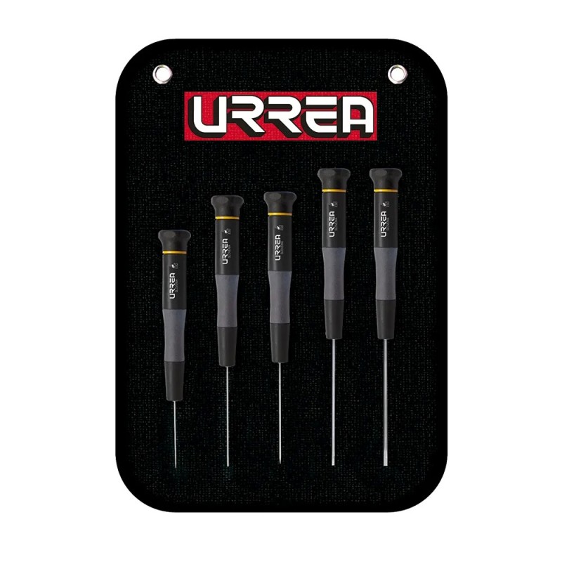 Urrea 9500BG Juego de destornilladores de precisión ESD anti-estáticos punta plana 5 piezas Urrea