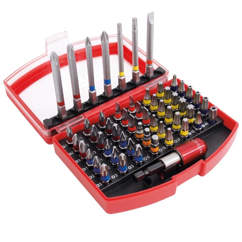 Urrea 61956 Juego combinado de puntas hexagono de 1/4" con adaptador magnético de poder 56 piezas Urrea