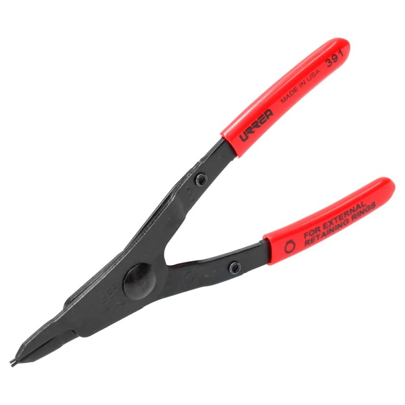 Urrea 391 Pinza para anillos de retención con mango rubber grip fijas tipo externo ángulo de 0° Urrea
