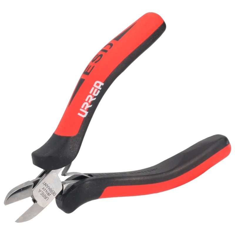 Urrea 28142X Pinza para electrónica con mango antiestático corte diagonal de 4-1/2" punta delgada Urrea