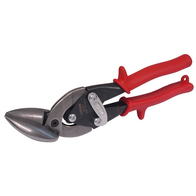 Urrea 303LS Tijera con mango rubber grip para hojalatero tipo aviación acodada 15° izquierda 10" Urrea