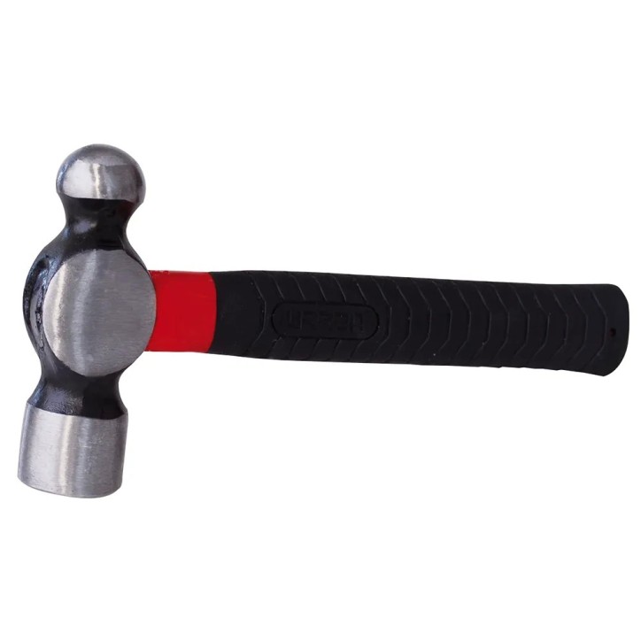 Martillo de bola forjada con mango de fibra de vidrio anti-vibración corto de 9", 24 oz Urrea
