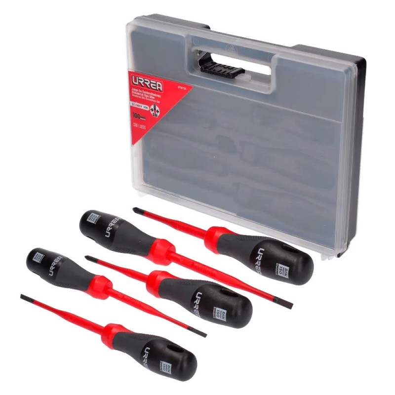 Urrea 9700TSA Juego de destornilladores barra slim con mango trimaterial 1000 V 5 piezas Urrea